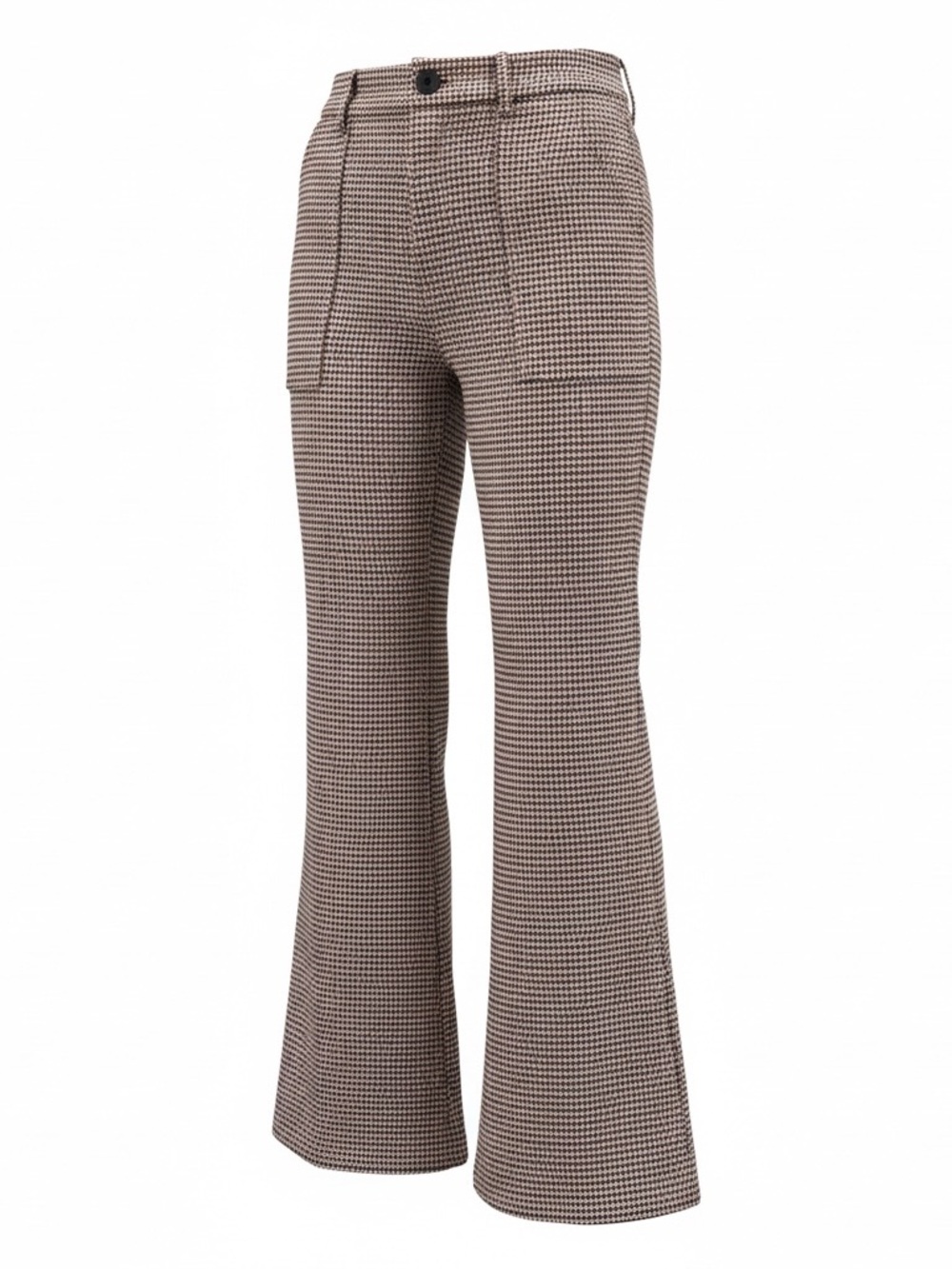Free People Brown Houndstooth Flare Pants